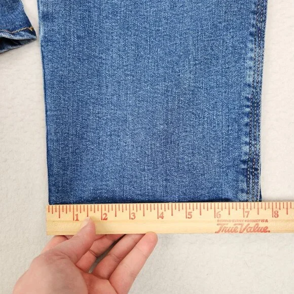 Wrangler Overalls Womens Large Blue Denim Bibs Straight Leg Medium Wash Jean - Picture 6 of 11